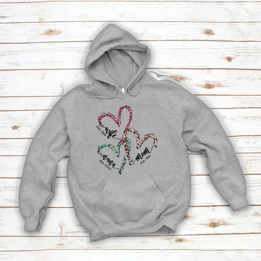 Wife Mom Grandma Heart VT2212001 Hoodie