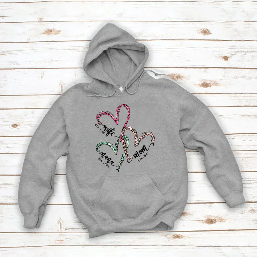 Wife Mom Grandma Heart VT2212001 Hoodie