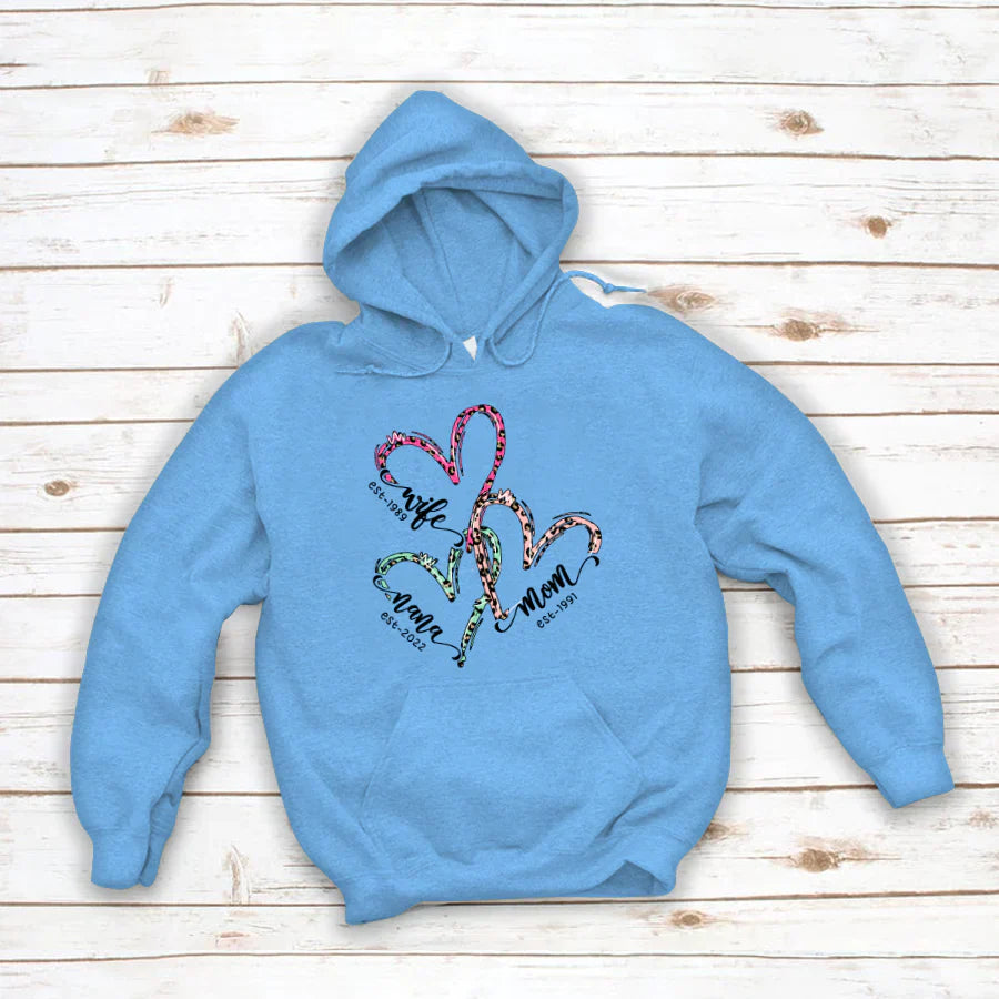 Wife Mom Grandma Heart VT2212001 Hoodie