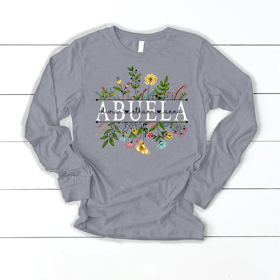 Wildflowers Abuela And Grandkids Longsleeve