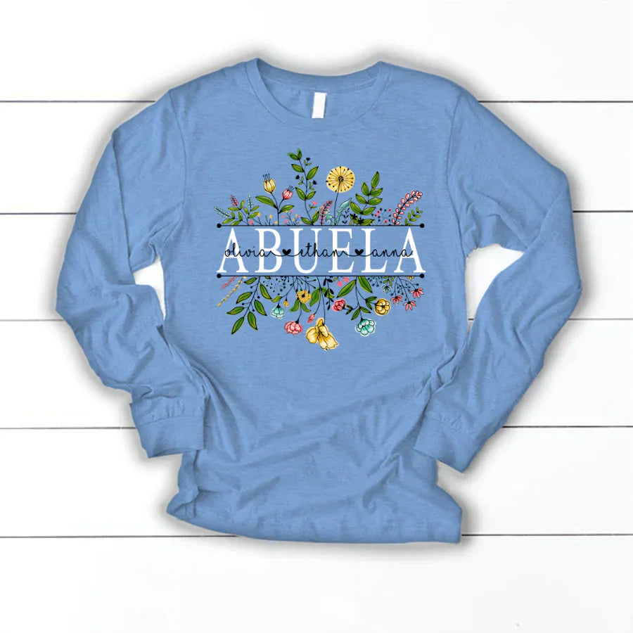 Wildflowers Abuela And Grandkids Longsleeve