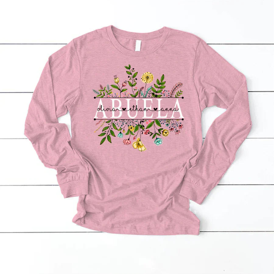 Wildflowers Abuela And Grandkids Longsleeve