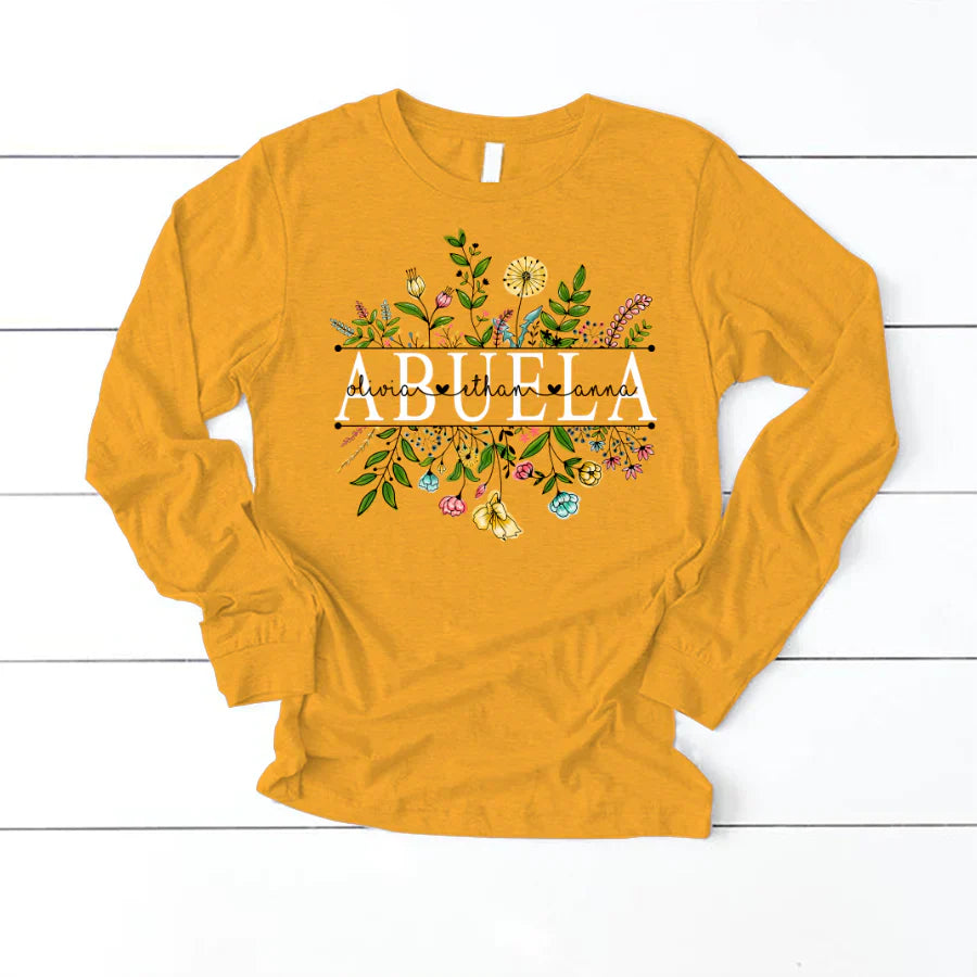 Wildflowers Abuela And Grandkids Longsleeve
