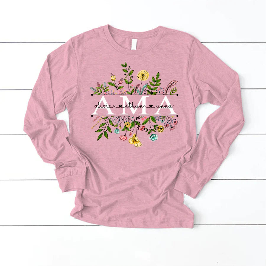 Wildflowers Ama And Grandkids Longsleeve