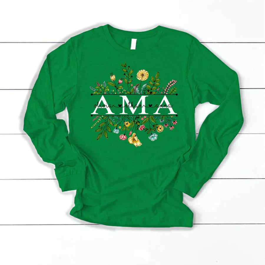 Wildflowers Ama And Grandkids Longsleeve