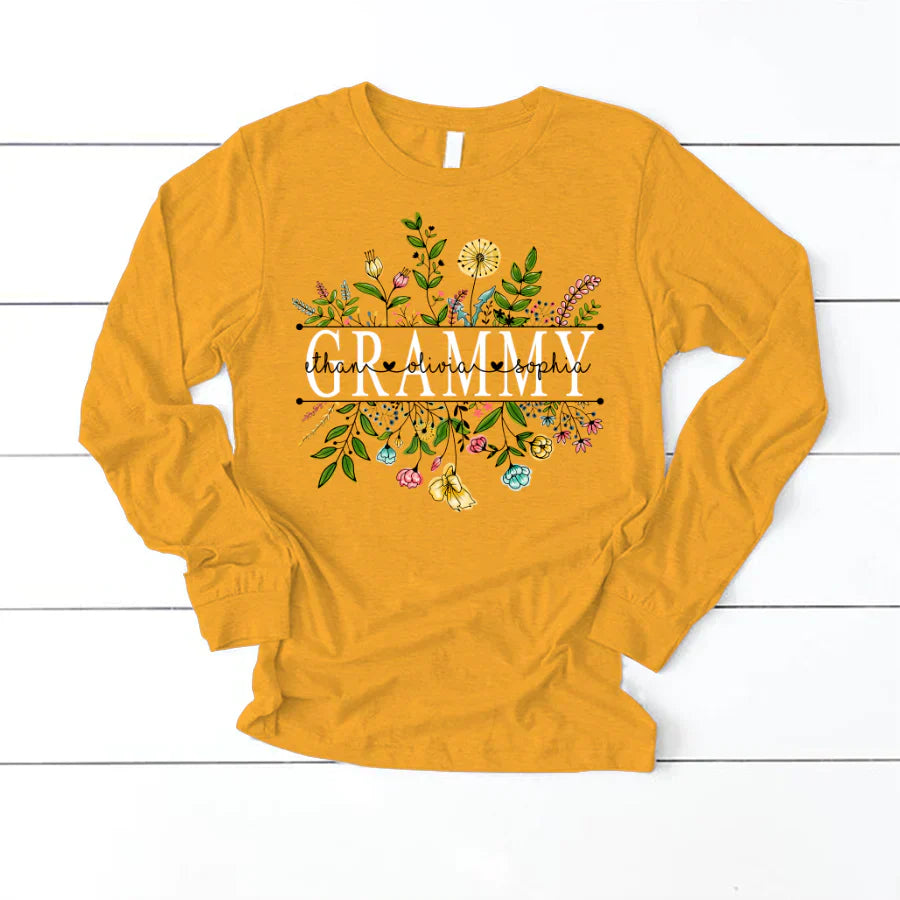 Wildflowers Grammy And Grandkids Longsleeve