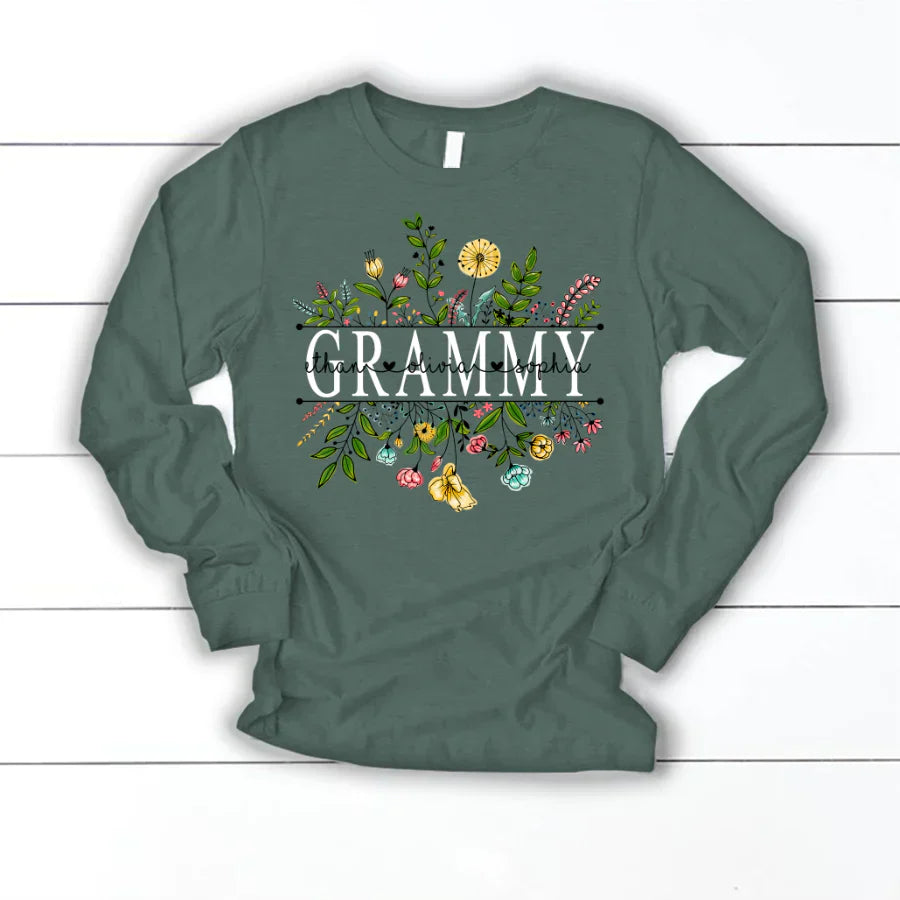 Wildflowers Grammy And Grandkids Longsleeve