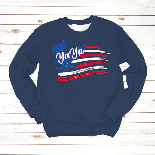 YaYa With Grandkids Names 4th Of July CTL94 Sweatshirt