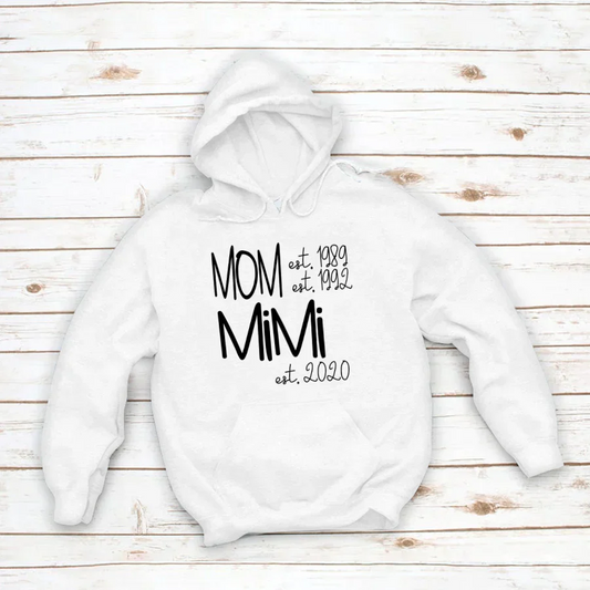 Custom Mom Grandma Est, Custom Mom Shirt, Grandma Shirt, Mom Mimi Aunt Shirt, New Grandma Shirt, Gift For Grandma Valentine's Day, Mother's Day VTN221125 Hoodie