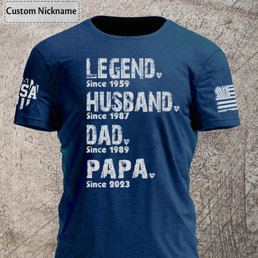 Papa Shirt Custom Dad & Papa Shirt, Father's Day Gift T-Shirt