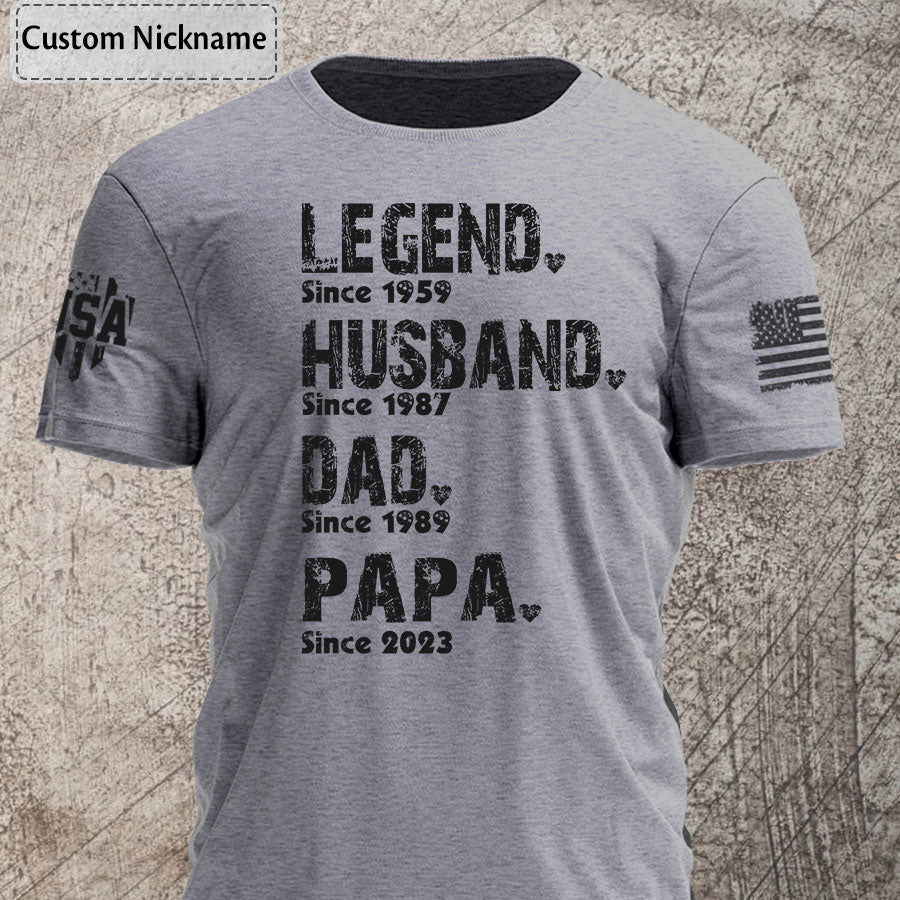 Papa Shirt Custom Dad & Papa Shirt, Father's Day Gift T-Shirt