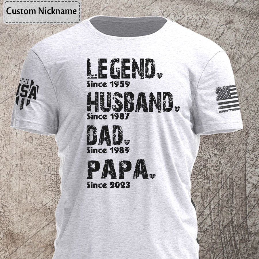 Papa Shirt Custom Dad & Papa Shirt, Father's Day Gift T-Shirt