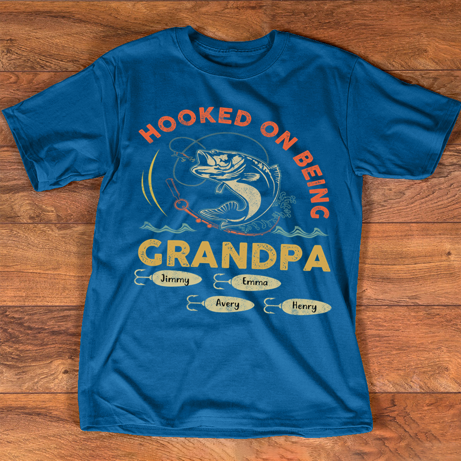 Hooked On Being Grandpa Shirt