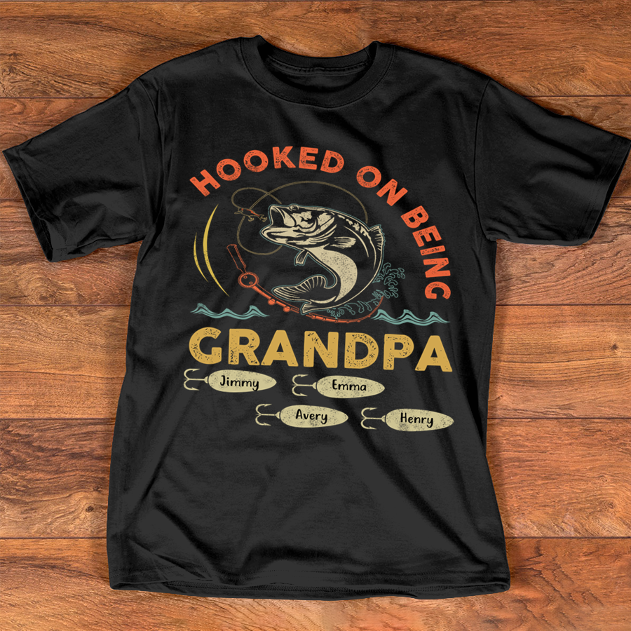 Hooked On Being Grandpa Shirt