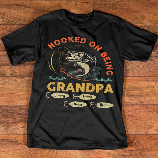 Hooked On Being Grandpa Shirt