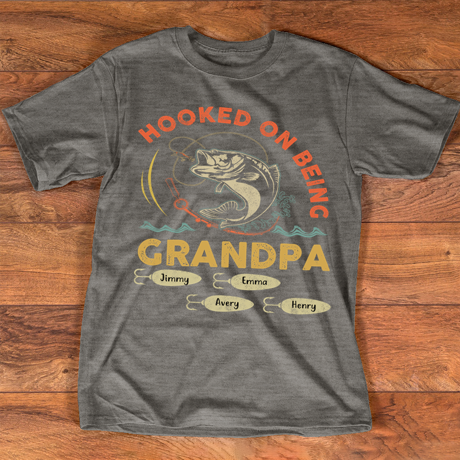 Hooked On Being Grandpa Shirt