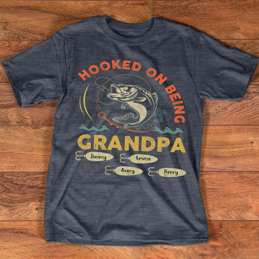 Hooked On Being Grandpa Shirt