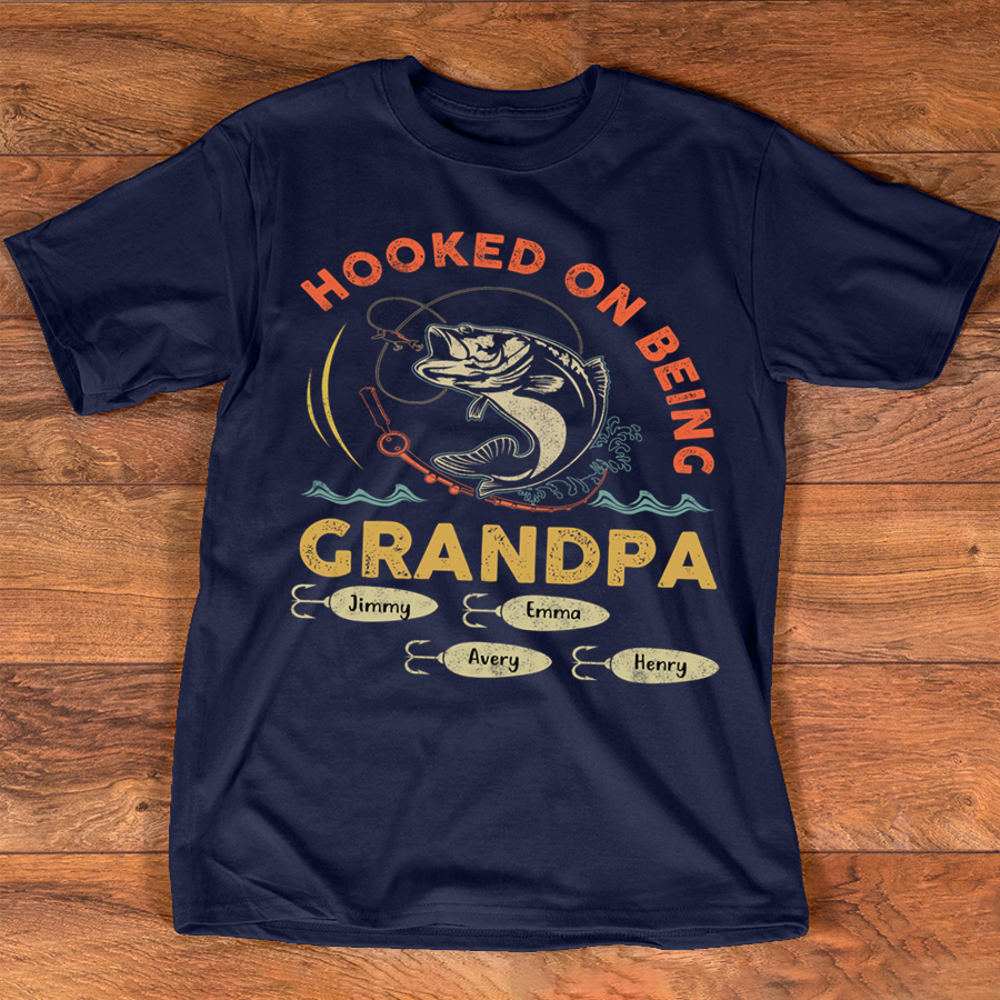 Hooked On Being Grandpa Shirt