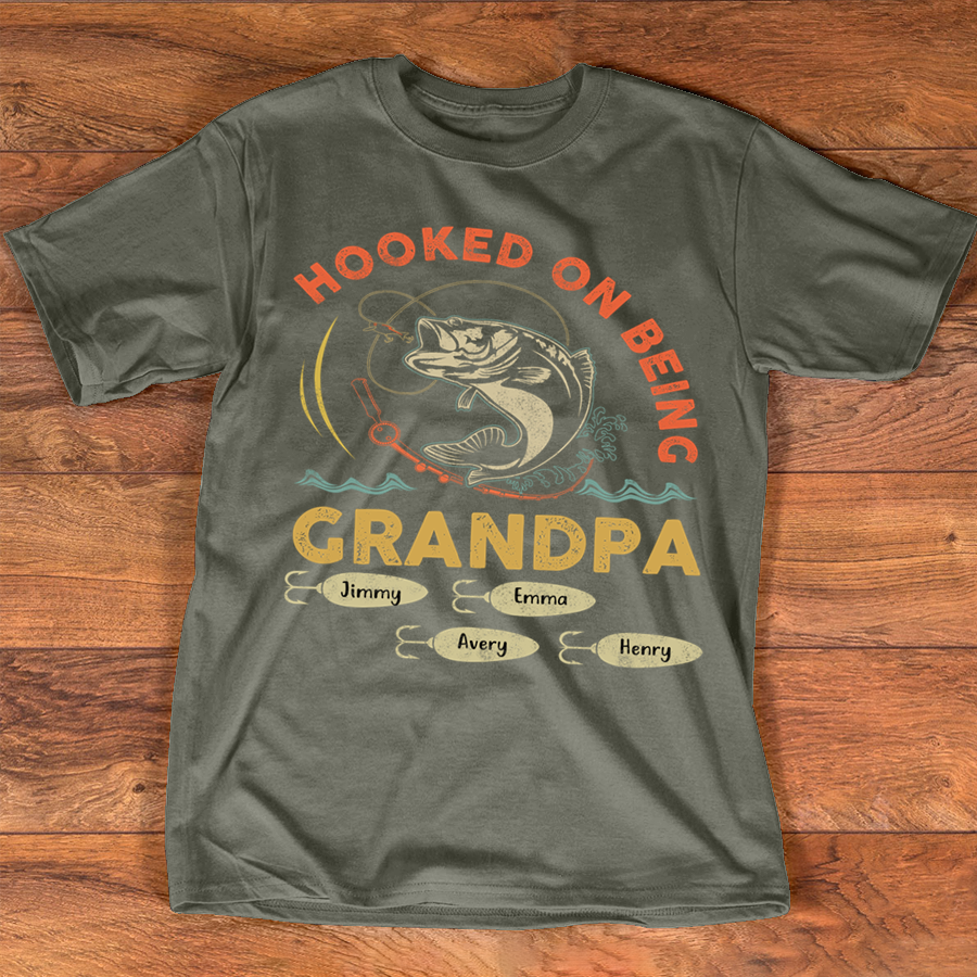 Hooked On Being Grandpa Shirt