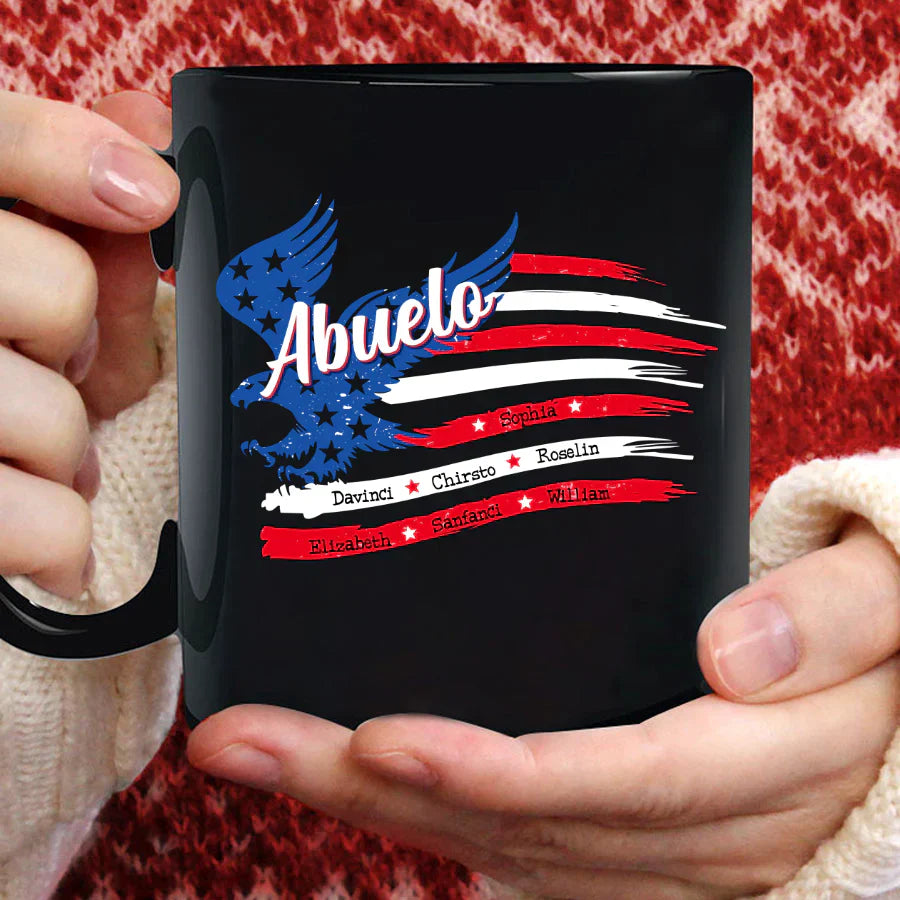 Abuelo With Grandkids Names 4th Of July CTL94 Mug