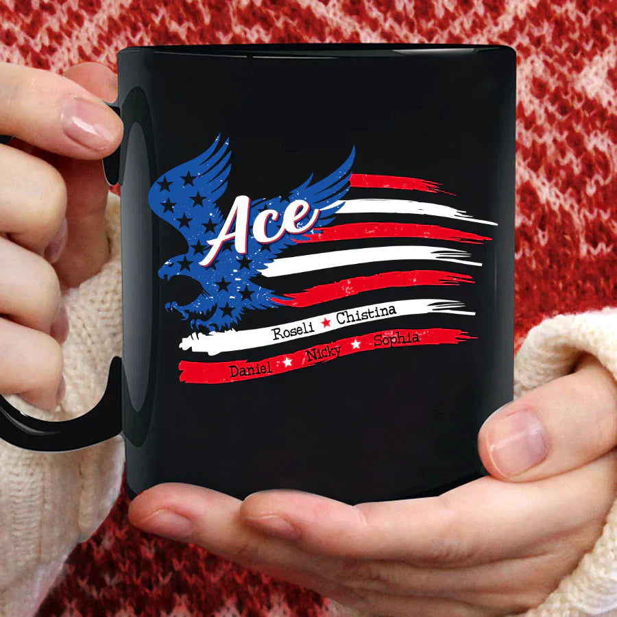 Ace With Grandkids Names 4th Of July CTL94 Mug