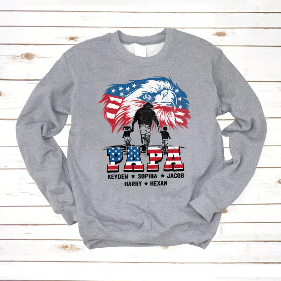 American Eagle Flag Papa And Grandkids CTH01 Sweatshirt