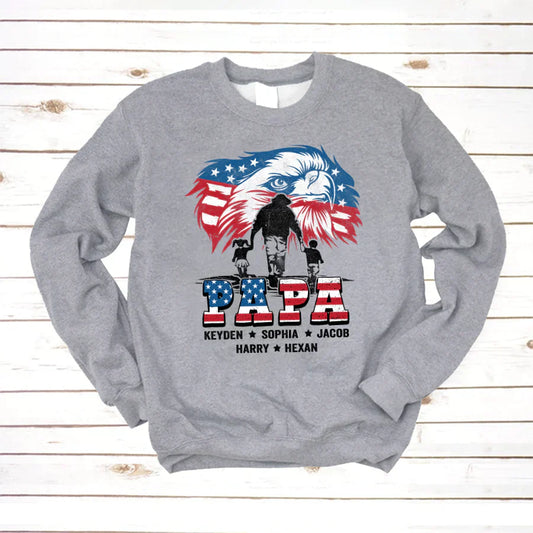 American Eagle Flag Papa And Grandkids CTH01 Sweatshirt