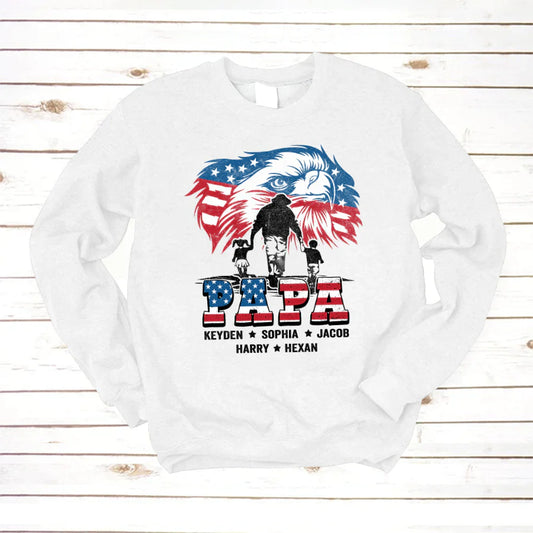American Eagle Flag Papa And Grandkids CTH01 Sweatshirt
