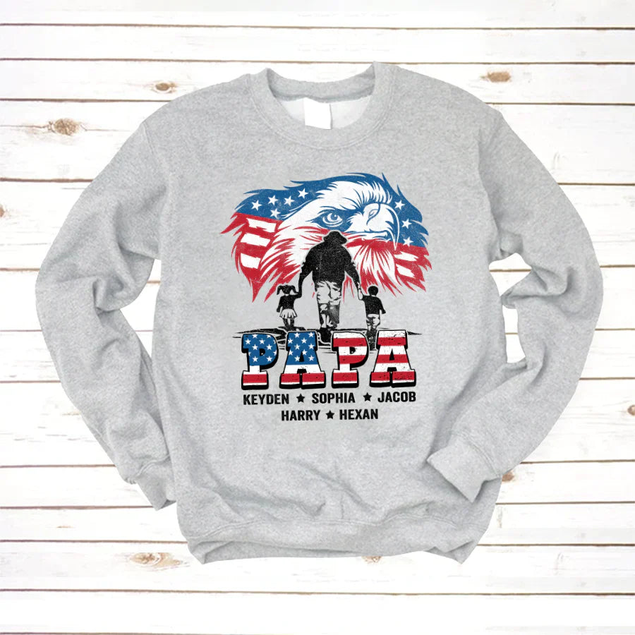 American Eagle Flag Papa And Grandkids CTH01 Sweatshirt
