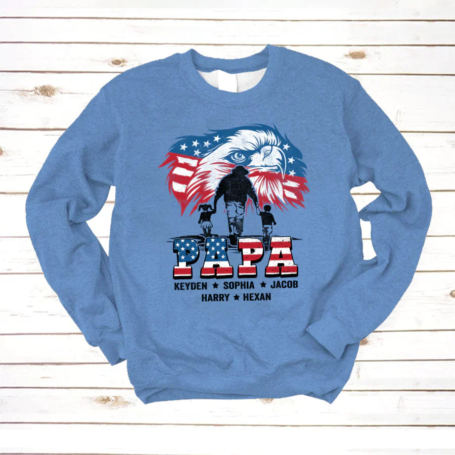 American Eagle Flag Papa And Grandkids CTH01 Sweatshirt