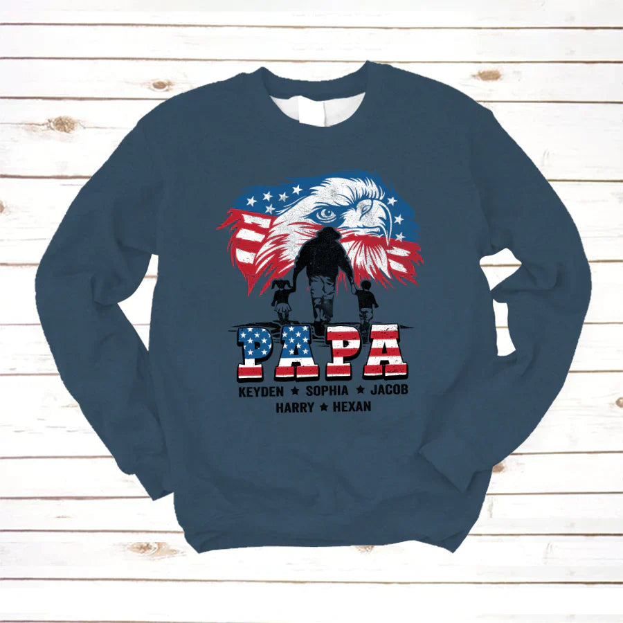 American Eagle Flag Papa And Grandkids CTH01 Sweatshirt