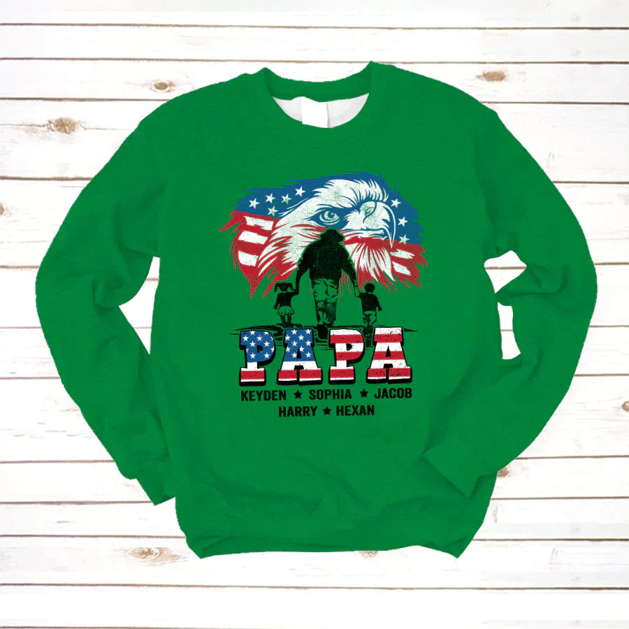 American Eagle Flag Papa And Grandkids CTH01 Sweatshirt