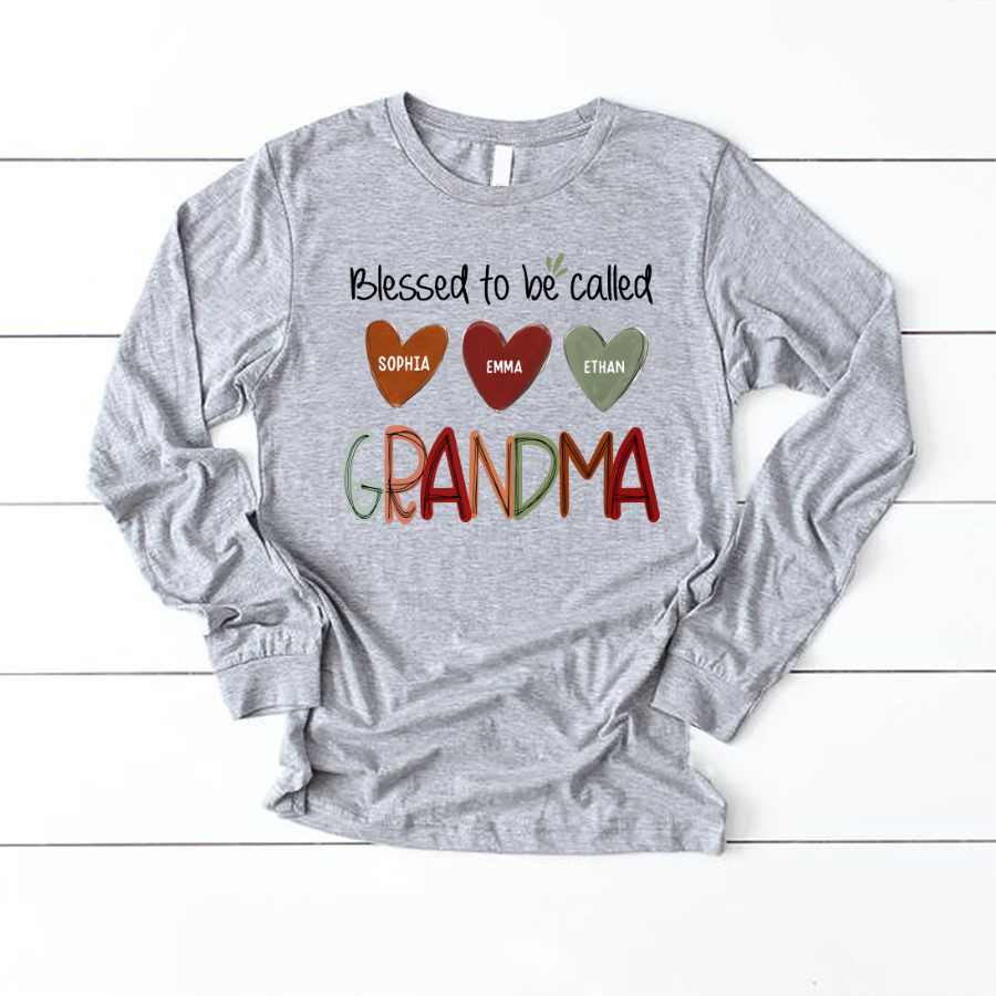 Blessed To Be Called Nana  And Kids  Autumn Fall CL01 Longsleeve
