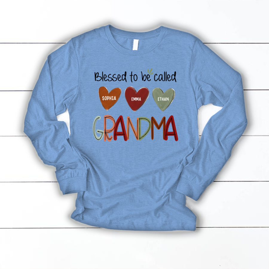 Blessed To Be Called Nana  And Kids  Autumn Fall CL01 Longsleeve