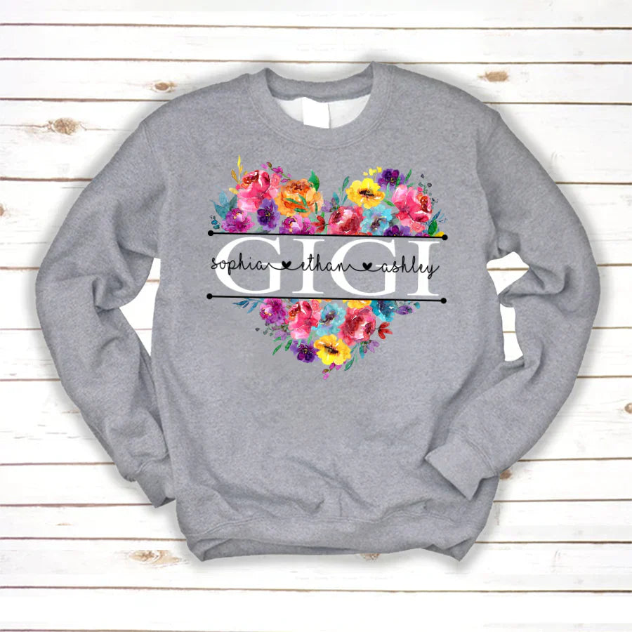 Bright Watercolor Floral Gigi And Grandkis CTH01 Sweatshirt
