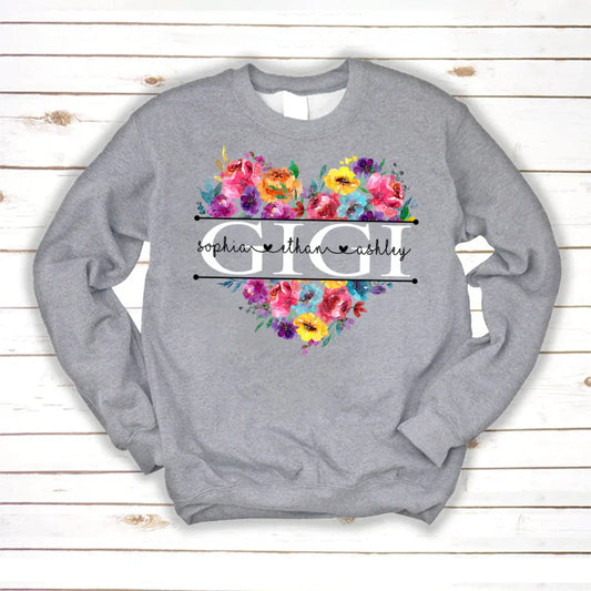 Bright Watercolor Floral Gigi And Grandkis CTH01 Sweatshirt