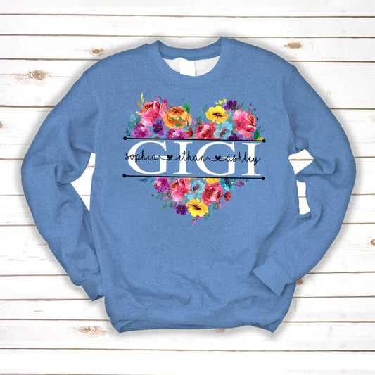 Bright Watercolor Floral Gigi And Grandkis CTH01 Sweatshirt