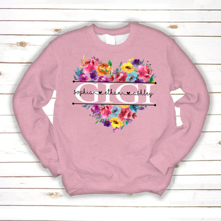 Bright Watercolor Floral Gigi And Grandkis CTH01 Sweatshirt