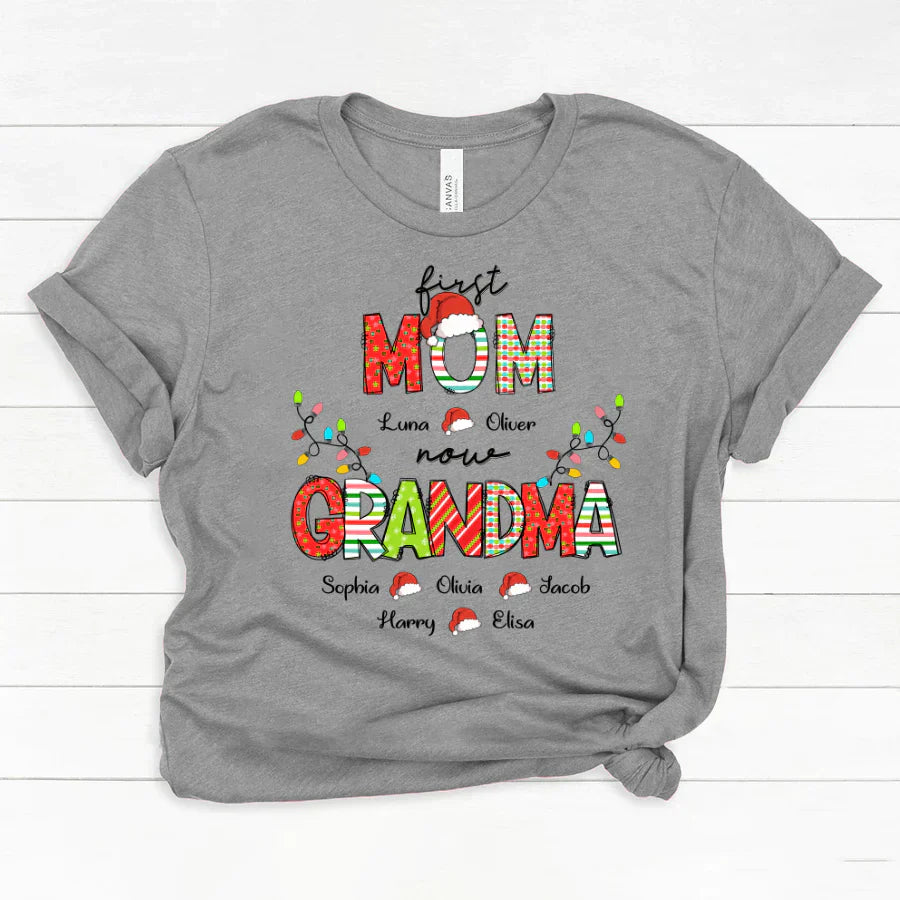 Christmas First Mom Now Grandma And Grandkids CTH01 Classic Canvas