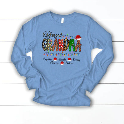 Christmas Lights Blessed Grandma And Kids CTH01 Longsleeve