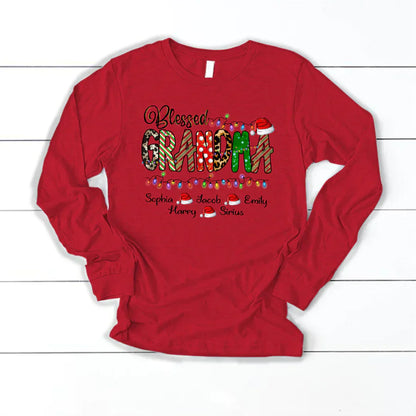 Christmas Lights Blessed Grandma And Kids CTH01 Longsleeve