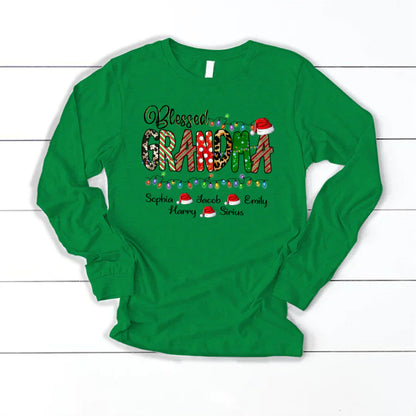 Christmas Lights Blessed Grandma And Kids CTH01 Longsleeve