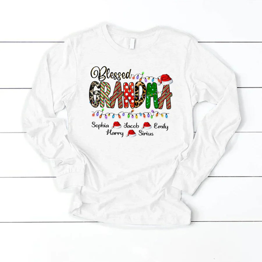 Christmas Lights Blessed Grandma And Kids CTH01 Longsleeve