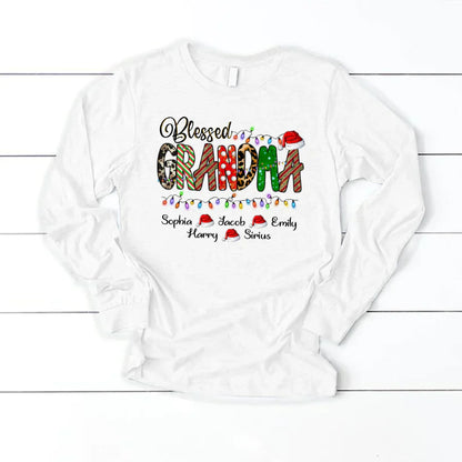 Christmas Lights Blessed Grandma And Kids CTH01 Longsleeve