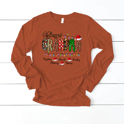 Christmas Lights Blessed Grandma And Kids CTH01 Longsleeve
