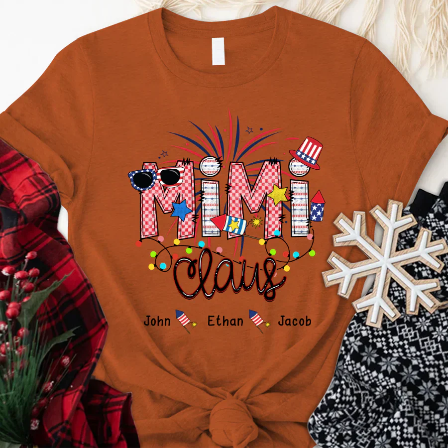 Christmas Mimi Claus And Kids CTH01 T-Shirt