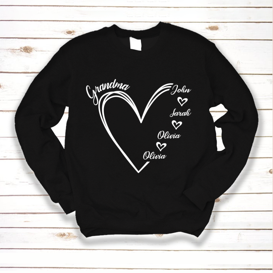 Custom Grandma shirt, Grandma Heart Shirt Sweatshirt