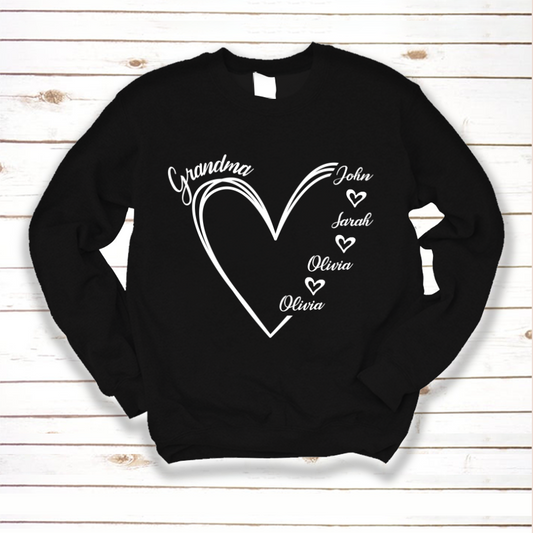 Custom Grandma shirt, Grandma Heart Shirt Sweatshirt