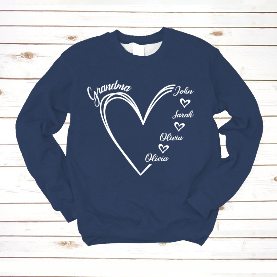 Custom Grandma shirt, Grandma Heart Shirt Sweatshirt