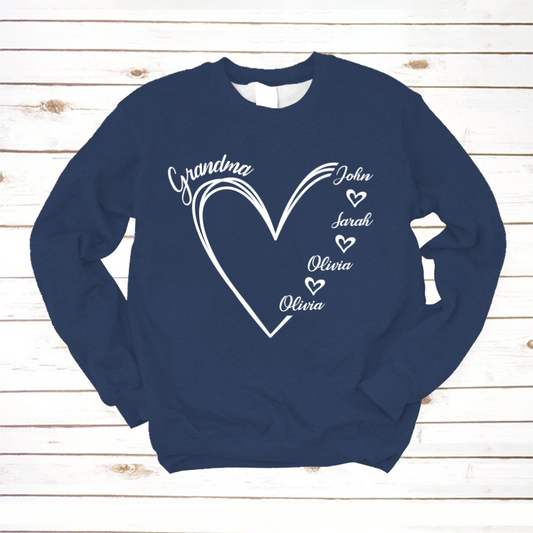 Custom Grandma shirt, Grandma Heart Shirt Sweatshirt